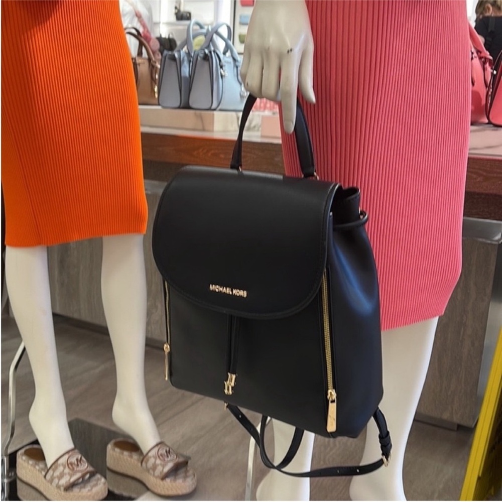 Michael Kors Black Leather
Backpack with Gold Hardware - Picture 14 of 14